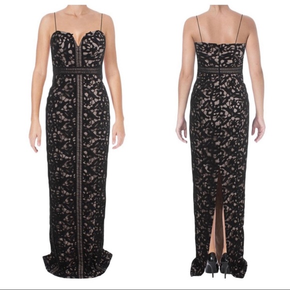 BARIANO Dresses & Skirts - BARIANO Black Lace Full Length Formal Gown Size 12